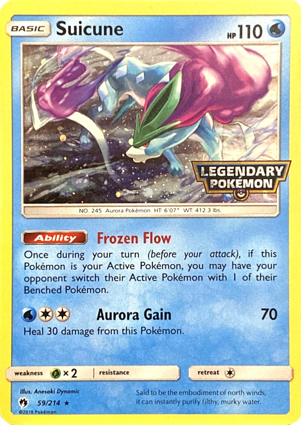 Suicune (59/214) (Legendary Pokemon Stamped) [Sun & Moon: Lost Thunder] | Silver Goblin