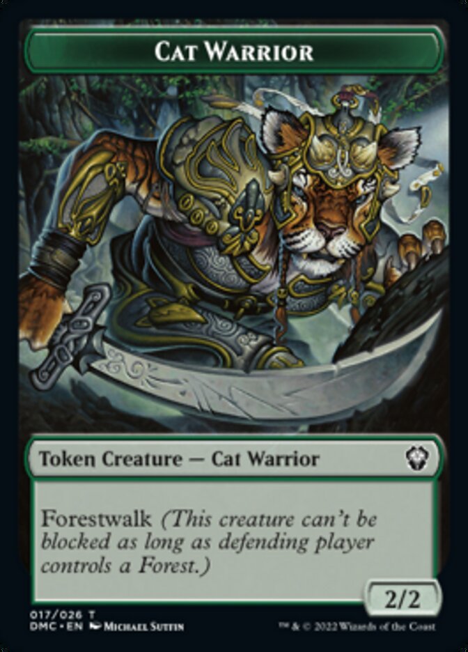 Cat Warrior Token [Dominaria United Commander Tokens] | Silver Goblin