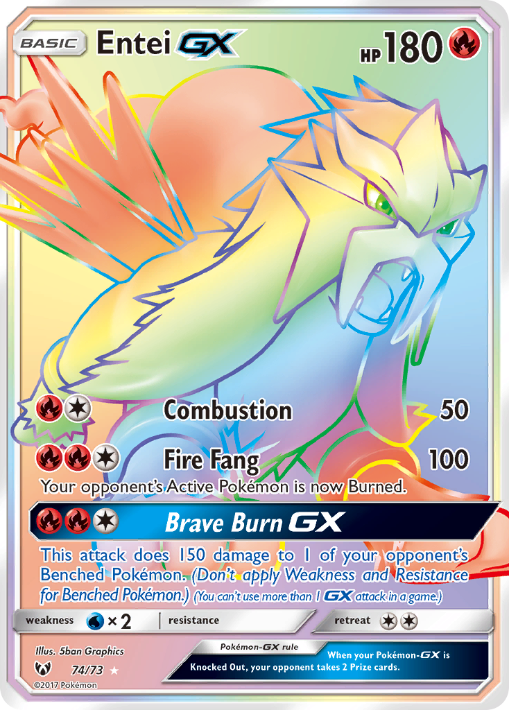 Entei GX (74/73) [Sun & Moon: Shining Legends] | Silver Goblin