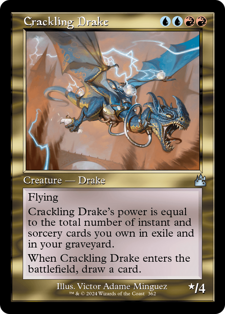Crackling Drake (Retro Frame) [Ravnica Remastered] | Silver Goblin