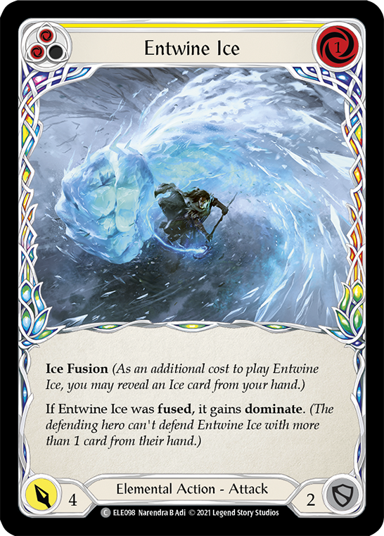 Entwine Ice (Yellow) [ELE098] (Tales of Aria)  1st Edition Rainbow Foil | Silver Goblin