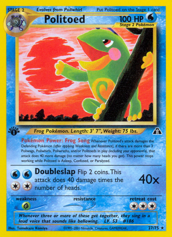 Politoed (27/75) [Neo Discovery 1st Edition] | Silver Goblin