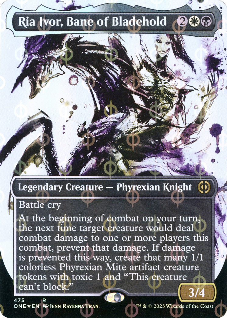 Ria Ivor, Bane of Bladehold (Borderless Ichor Step-and-Compleat Foil) [Phyrexia: All Will Be One] | Silver Goblin