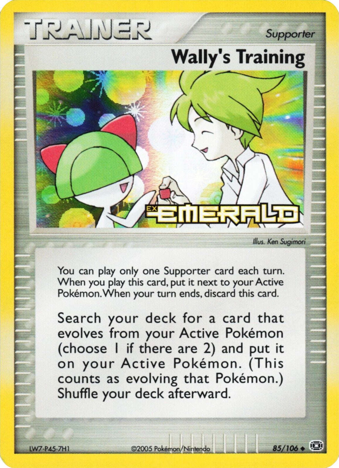 Wally's Training (85/106) (Stamped) [EX: Emerald] | Silver Goblin