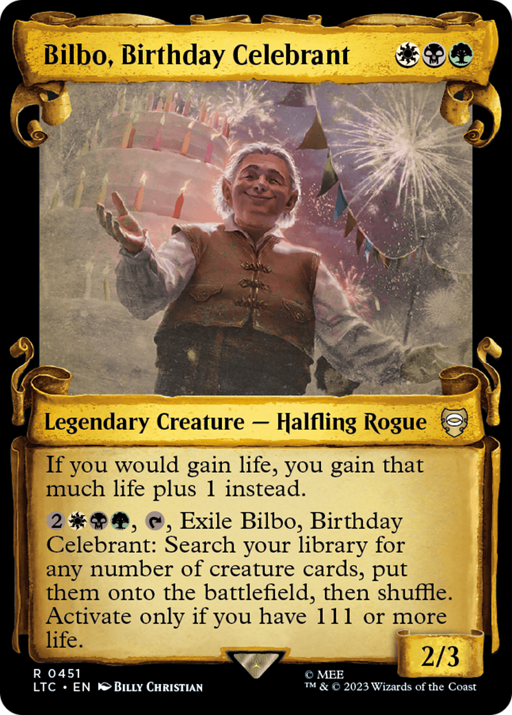 Bilbo, Birthday Celebrant [The Lord of the Rings: Tales of Middle-Earth Commander Showcase Scrolls] | Silver Goblin
