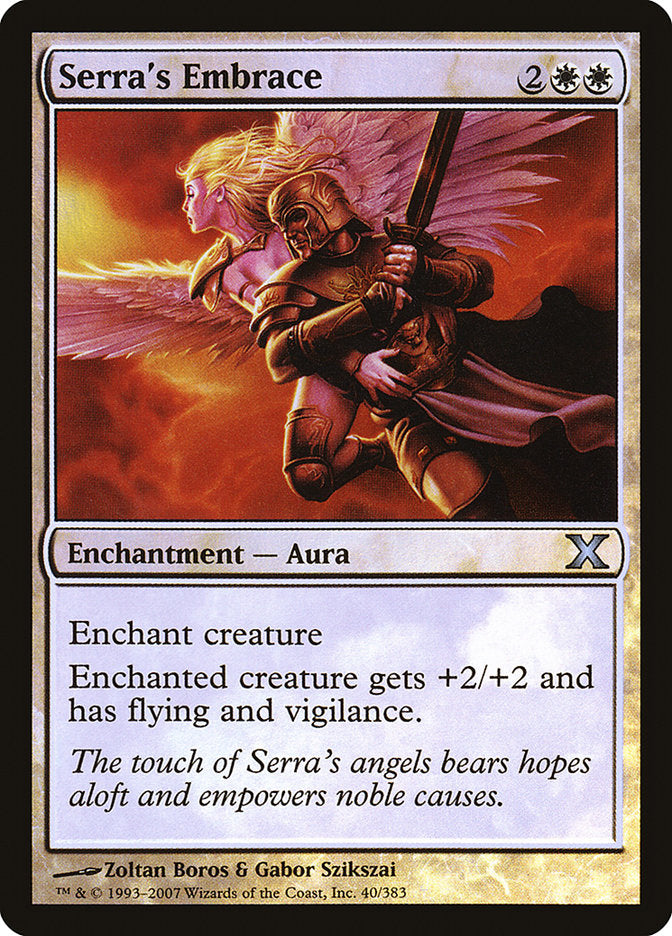 Serra's Embrace (Premium Foil) [Tenth Edition] | Silver Goblin