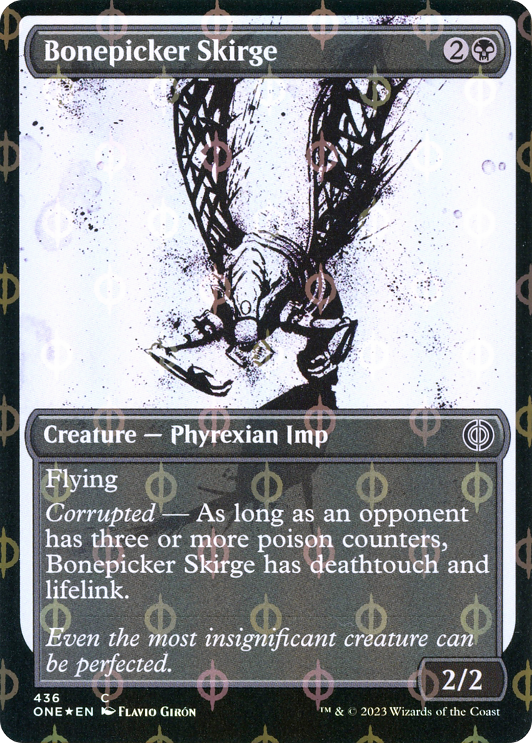 Bonepicker Skirge (Showcase Ichor Step-and-Compleat Foil) [Phyrexia: All Will Be One] | Silver Goblin