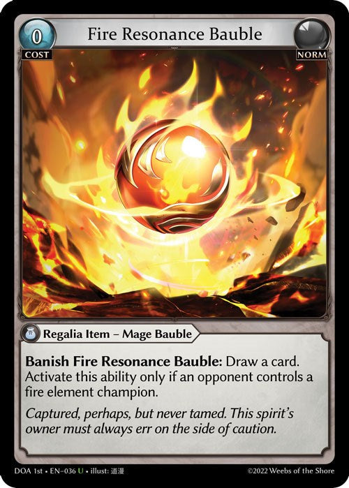 Fire Resonance Bauble (036) [Dawn of Ashes: 1st Edition] | Silver Goblin
