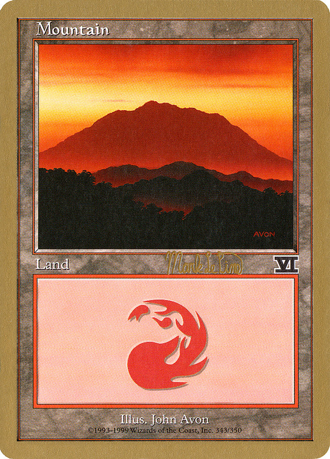 Mountain (mlp346a) (Mark Le Pine) [World Championship Decks 1999] | Silver Goblin