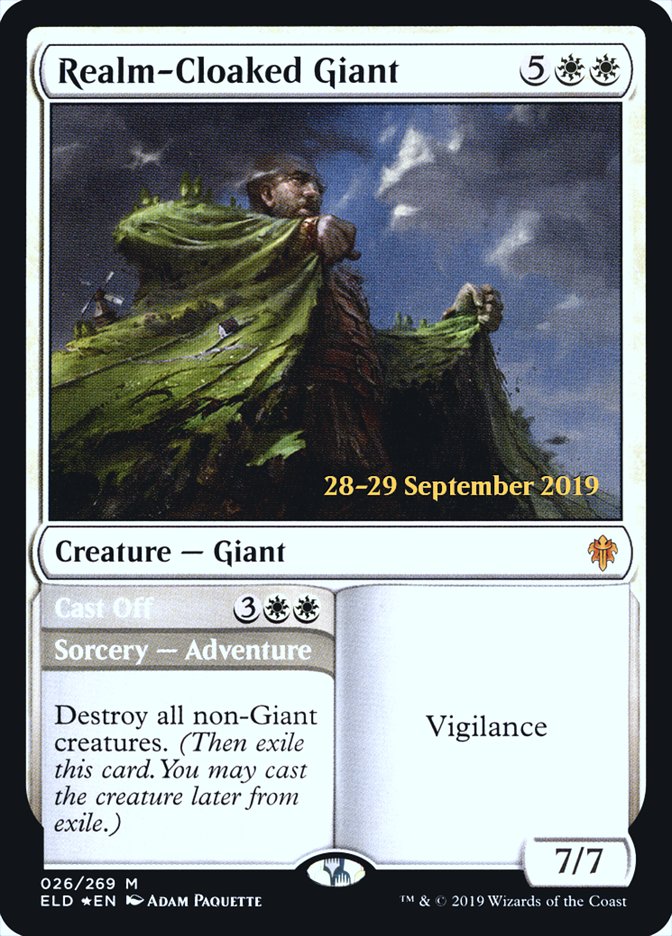 Realm-Cloaked Giant // Cast Off [Throne of Eldraine Prerelease Promos] | Silver Goblin