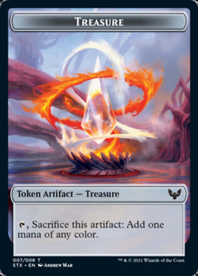Myr // Treasure Double-Sided Token [Commander 2021 Tokens] | Silver Goblin