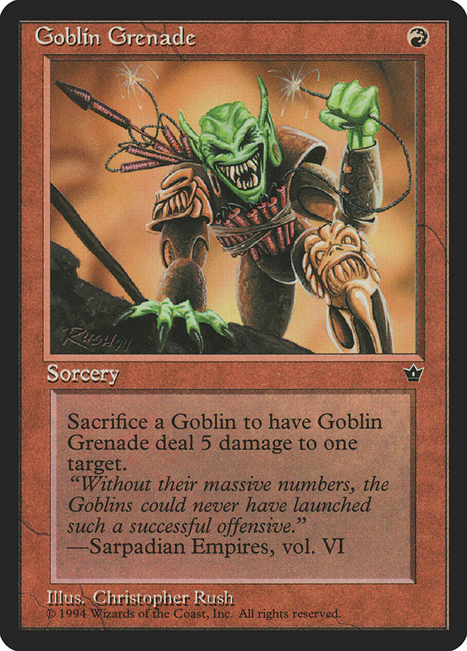 Goblin Grenade (Christopher Rush) [Fallen Empires] | Silver Goblin
