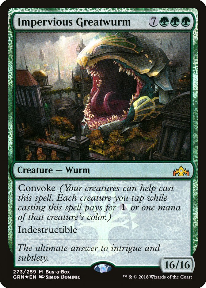 Impervious Greatwurm (Buy-A-Box) [Guilds of Ravnica] | Silver Goblin