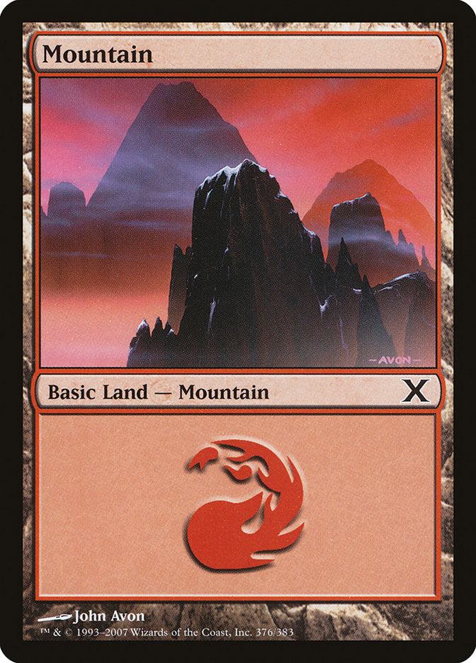 Mountain (376) [Tenth Edition] | Silver Goblin