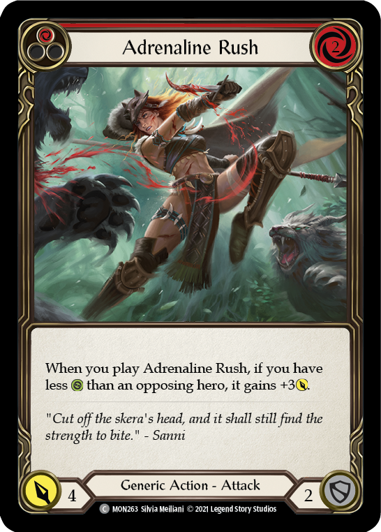 Adrenaline Rush (Red) [MON263-RF] (Monarch)  1st Edition Rainbow Foil | Silver Goblin