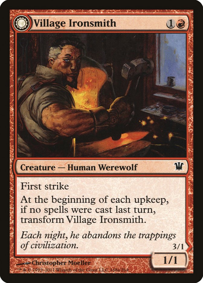 Village Ironsmith // Ironfang [Innistrad] | Silver Goblin