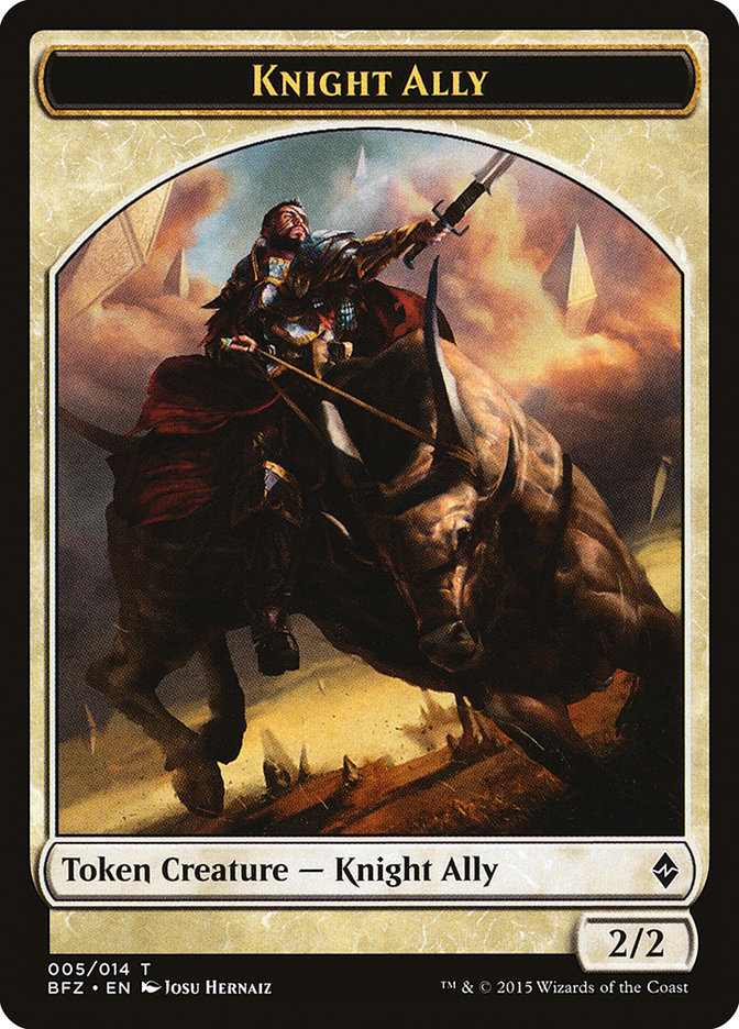 Knight Ally Token [Battle for Zendikar Tokens] | Silver Goblin