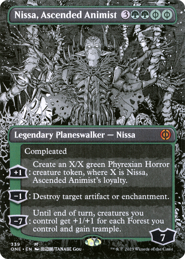 Nissa, Ascended Animist (Borderless Manga) [Phyrexia: All Will Be One] | Silver Goblin