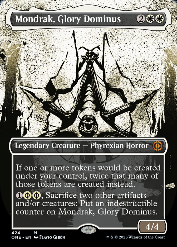Mondrak, Glory Dominus (Borderless Ichor Step-and-Compleat Foil) [Phyrexia: All Will Be One] | Silver Goblin