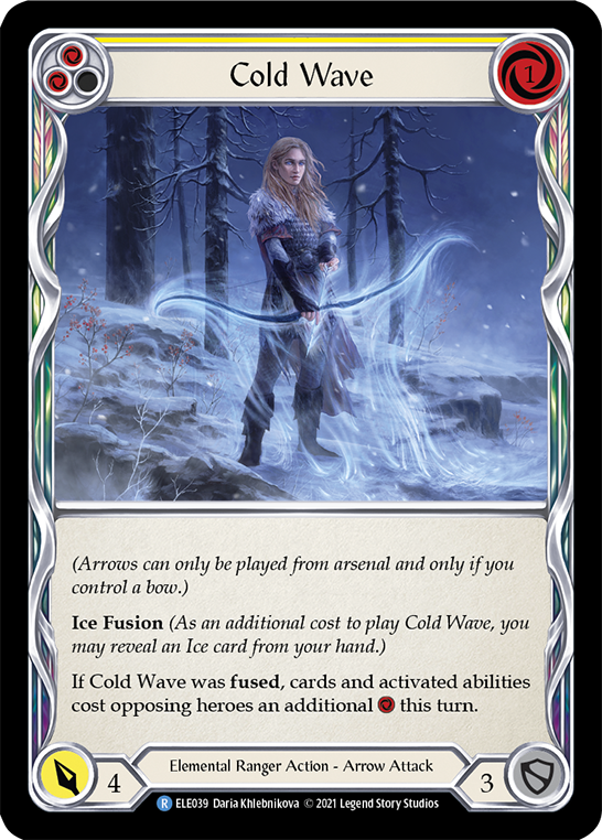 Cold Wave (Yellow) [ELE039] (Tales of Aria)  1st Edition Rainbow Foil | Silver Goblin