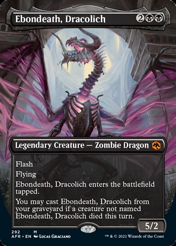 Ebondeath, Dracolich (Borderless Alternate Art) [Dungeons & Dragons: Adventures in the Forgotten Realms] | Silver Goblin