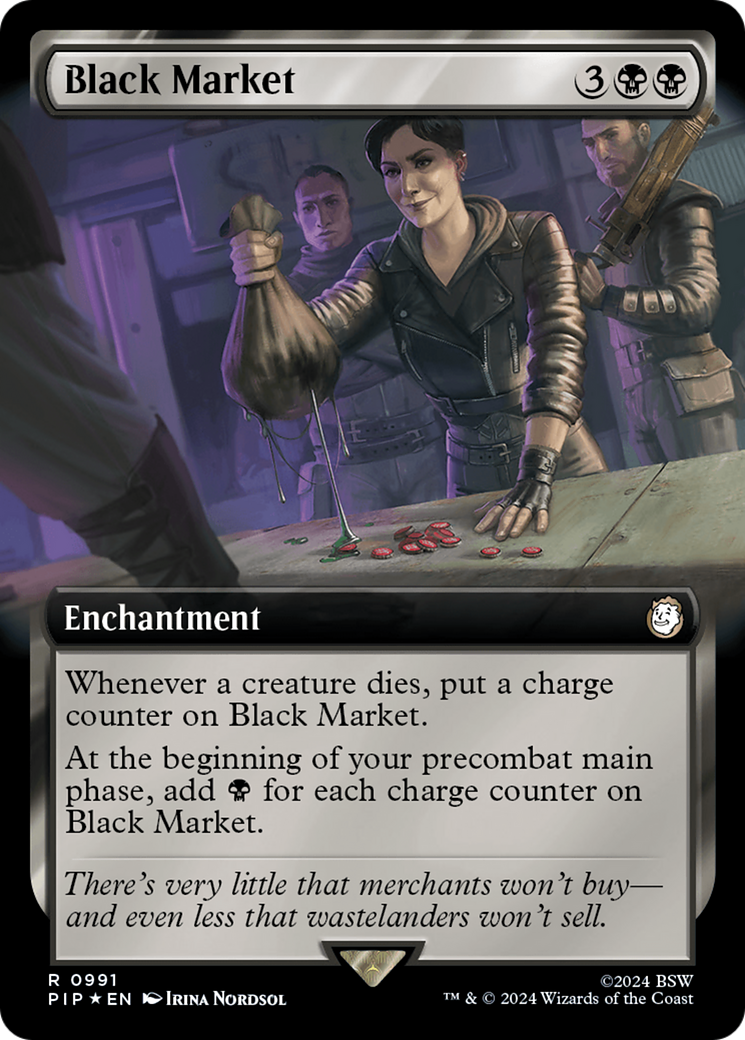 Black Market (Extended Art) (Surge Foil) [Fallout] | Silver Goblin