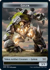 Golem // Elf Warrior Double-Sided Token [Double Masters Tokens] | Silver Goblin