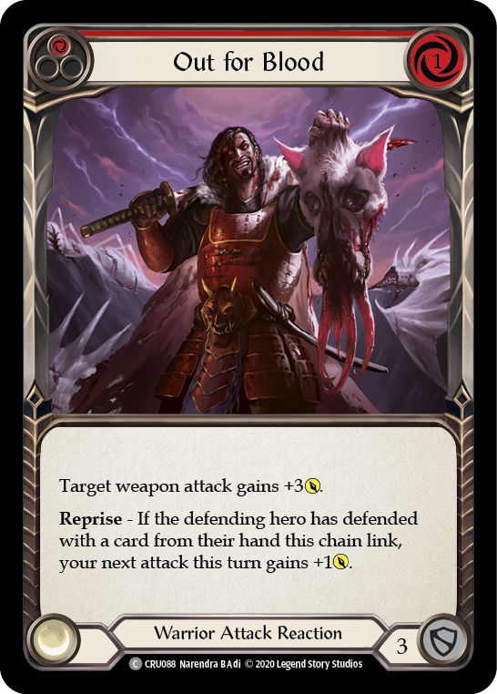 Out for Blood (Red) [CRU088] (Crucible of War)  1st Edition Rainbow Foil | Silver Goblin
