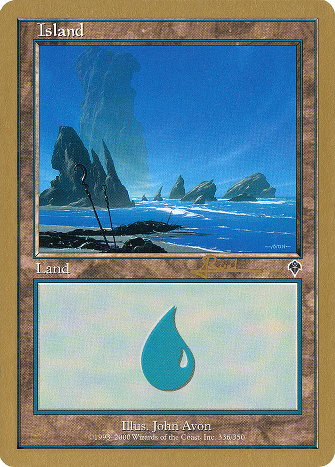 Island (ar336) (Antoine Ruel) [World Championship Decks 2001] | Silver Goblin