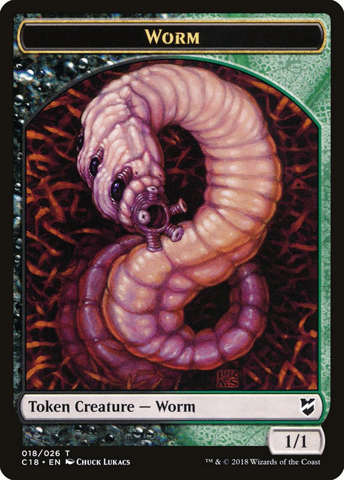 Cat Warrior // Worm Double-Sided Token [Commander 2018 Tokens] | Silver Goblin
