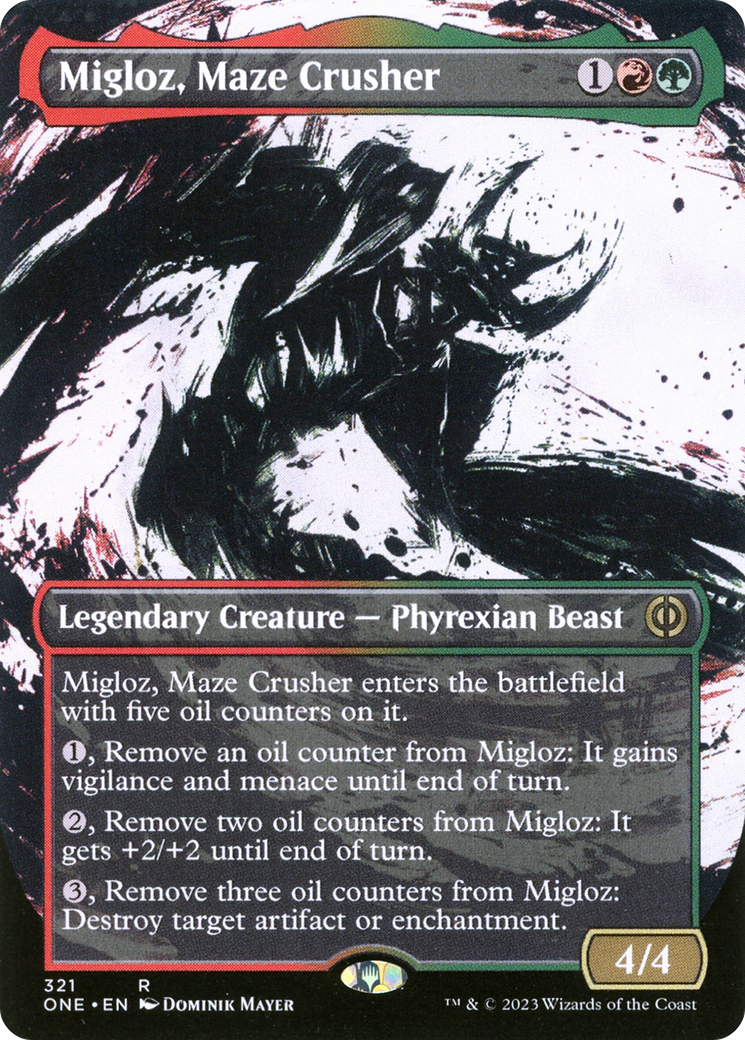 Migloz, Maze Crusher (Borderless Ichor) [Phyrexia: All Will Be One] | Silver Goblin