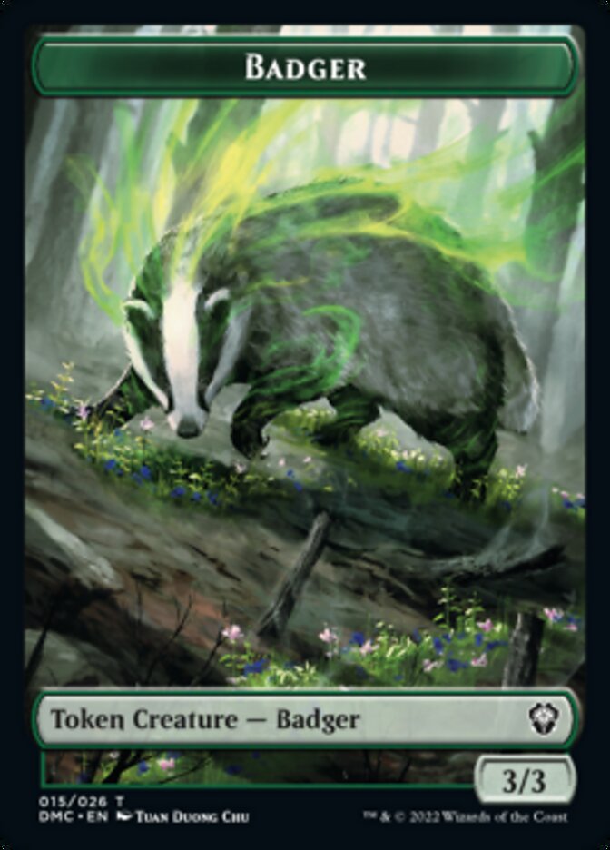 Saproling // Badger Double-Sided Token [Dominaria United Tokens] | Silver Goblin