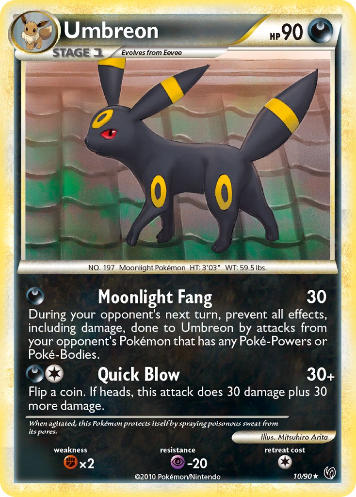 Umbreon (10/90) (Cracked Ice Holo) (Theme Deck Exclusive) [HeartGold & SoulSilver: Undaunted] | Silver Goblin