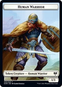 Human Warrior // Dragon Double-Sided Token [Kaldheim Tokens] | Silver Goblin