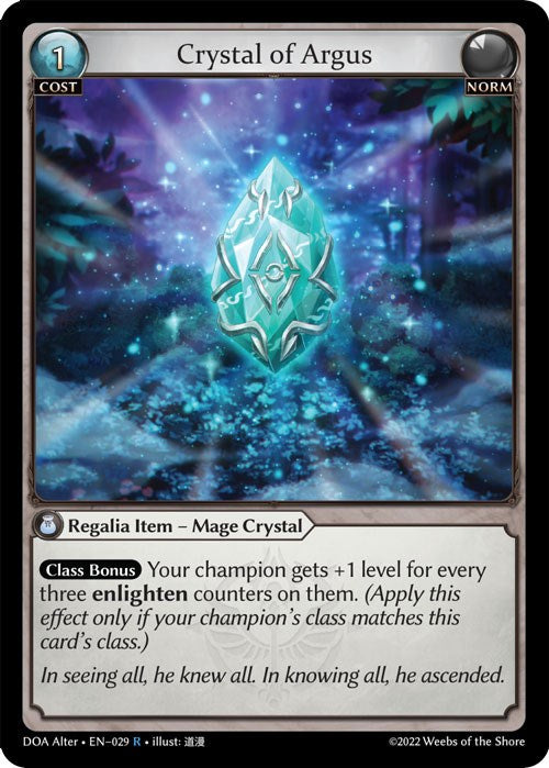 Crystal of Argus (029) [Dawn of Ashes: Alter Edition] | Silver Goblin