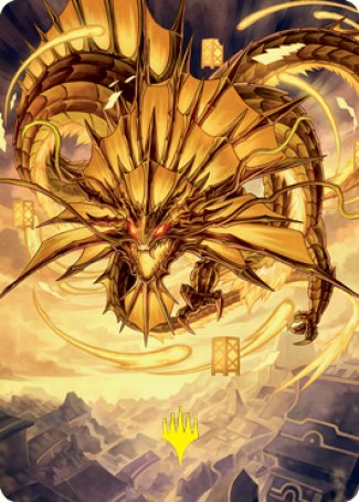 Ao, the Dawn Sky 2 Art Card (Gold-Stamped Signature) [Kamigawa: Neon Dynasty Art Series] | Silver Goblin