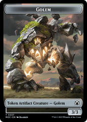 Golem // Blood Double-Sided Token [March of the Machine Commander Tokens] | Silver Goblin