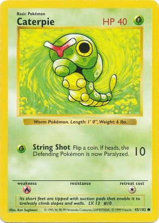 Caterpie (45/102) [Base Set Shadowless Unlimited] | Silver Goblin