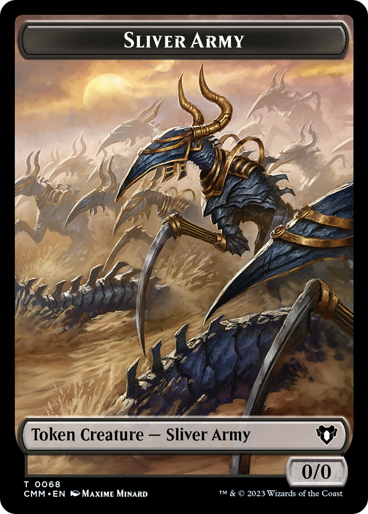 Sliver Army // Sliver Double-Sided Token [Commander Masters Tokens] | Silver Goblin