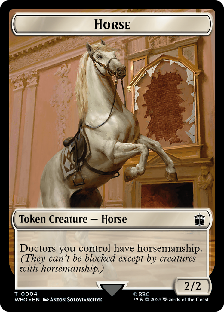 Horse // Soldier Double-Sided Token [Doctor Who Tokens] | Silver Goblin