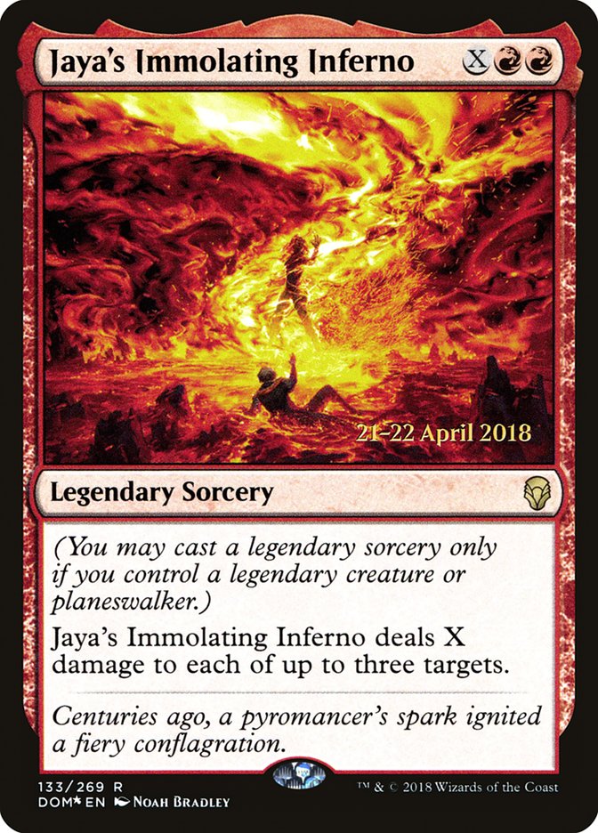 Jaya's Immolating Inferno [Dominaria Prerelease Promos] | Silver Goblin