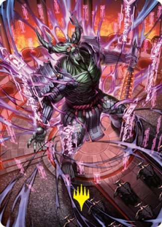 Hidetsugu, Devouring Chaos Art Card (Gold-Stamped Signature) [Kamigawa: Neon Dynasty Art Series] | Silver Goblin
