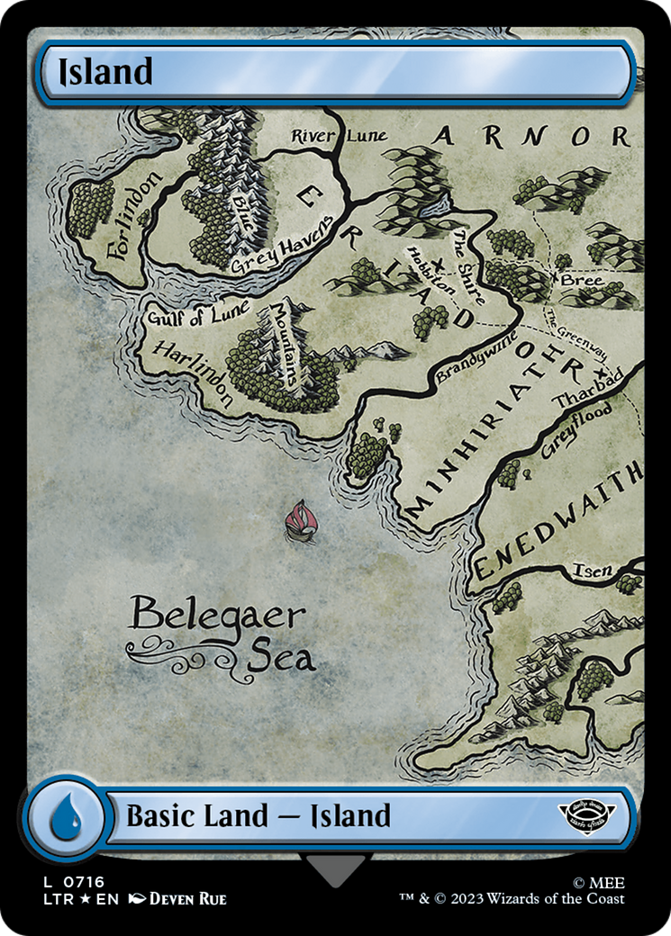 Island (0716) (Surge Foil) [The Lord of the Rings: Tales of Middle-Earth] | Silver Goblin