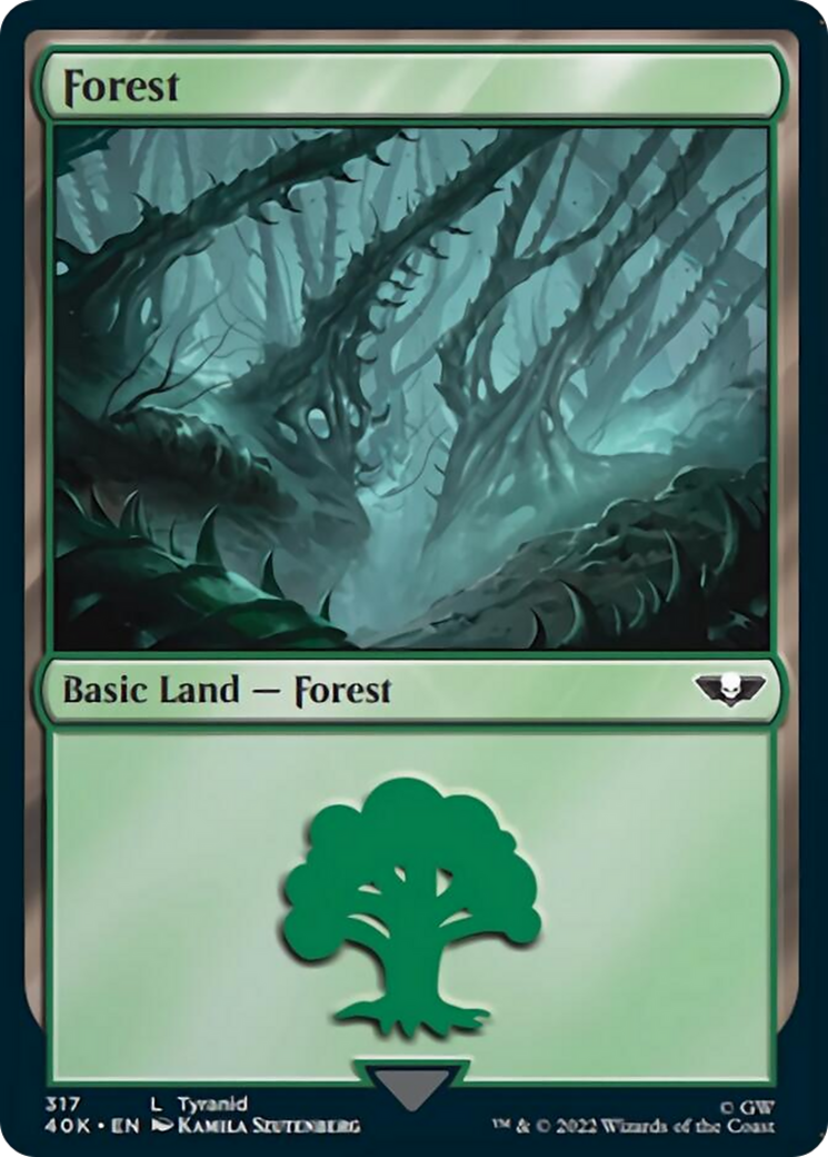Forest (317) (Surge Foil) [Warhammer 40,000] | Silver Goblin