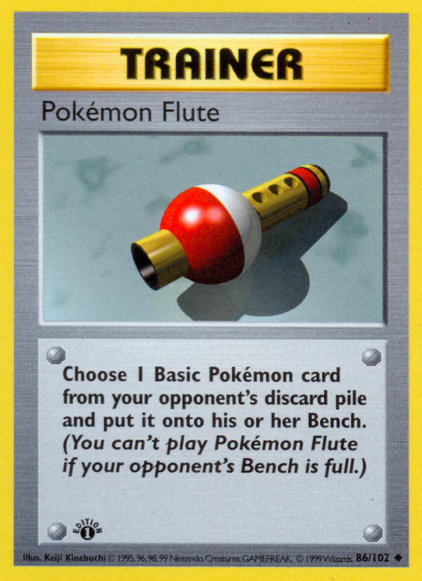 Pokemon Flute (86/102) (Shadowless) [Base Set 1st Edition] | Silver Goblin