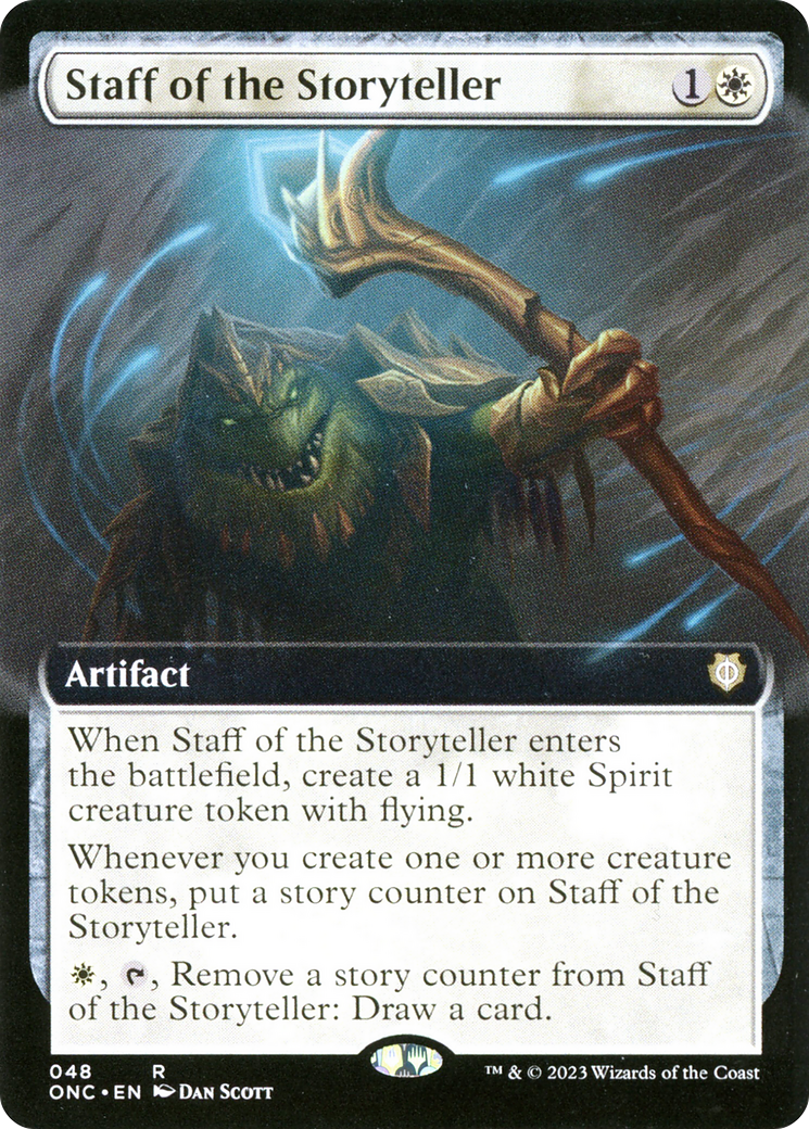 Staff of the Storyteller (Extended Art) [Phyrexia: All Will Be One Commander] | Silver Goblin