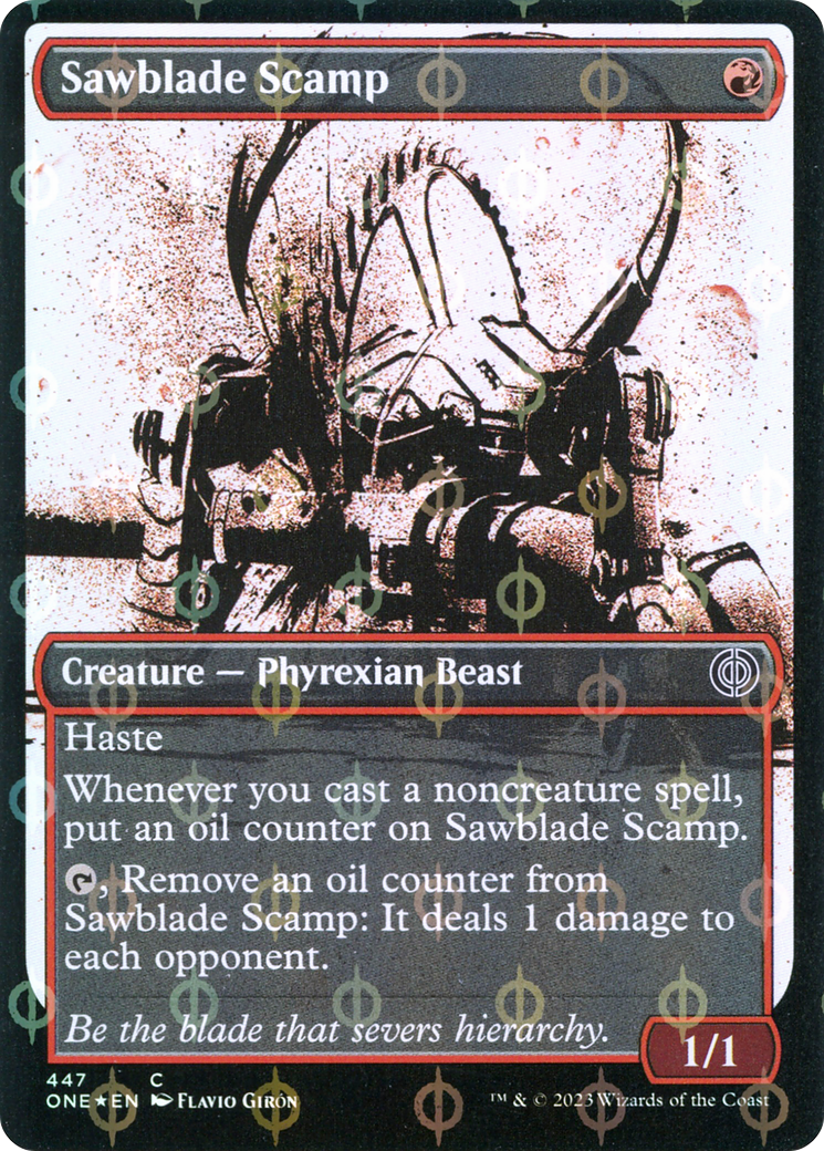 Sawblade Scamp (Showcase Ichor Step-and-Compleat Foil) [Phyrexia: All Will Be One] | Silver Goblin