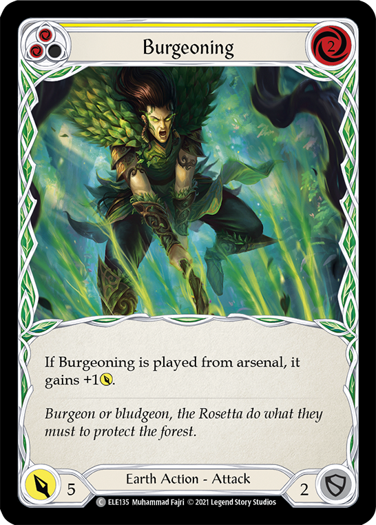 Burgeoning (Yellow) [ELE135] (Tales of Aria)  1st Edition Normal | Silver Goblin