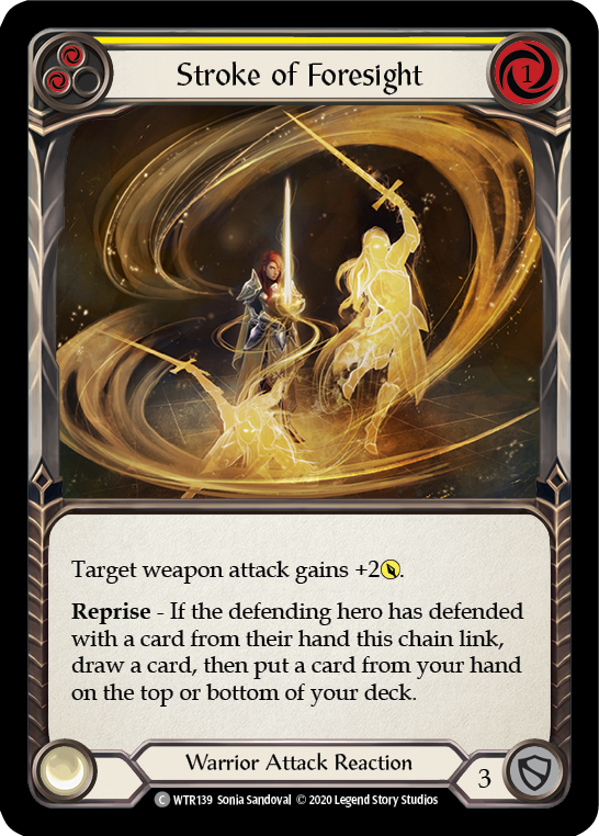Stroke of Foresight (Yellow) [U-WTR139] (Welcome to Rathe Unlimited)  Unlimited Rainbow Foil | Silver Goblin