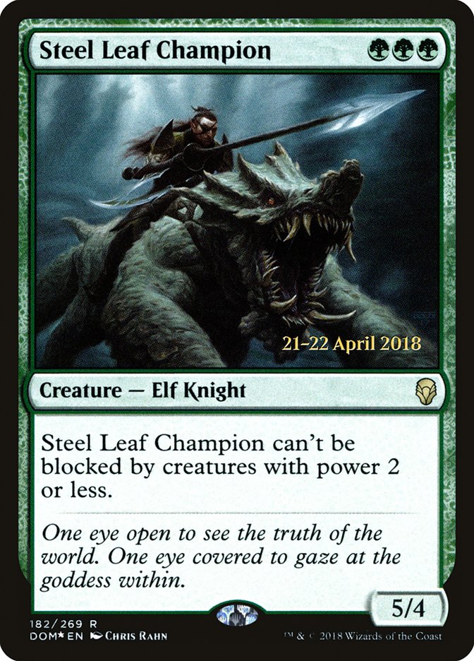 Steel Leaf Champion [Dominaria Prerelease Promos] | Silver Goblin